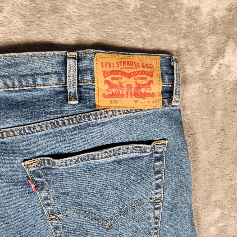 Levi's 505 Regular Fit Jeans Mens 40x32 Blue Excellent Straight Leg Denim